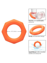 ANILLO SEXUAL HEXÁGONO SILICONA LÍQUIDA ALPHA NARANJA DE LA MARCA CALEXOTICS