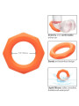 ANILLO SEXUAL HEXÁGONO SILICONA LÍQUIDA ALPHA NARANJA DE LA MARCA CALEXOTICS