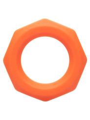 ANILLO SEXUAL HEXÁGONO SILICONA LÍQUIDA ALPHA NARANJA DE LA MARCA CALEXOTICS