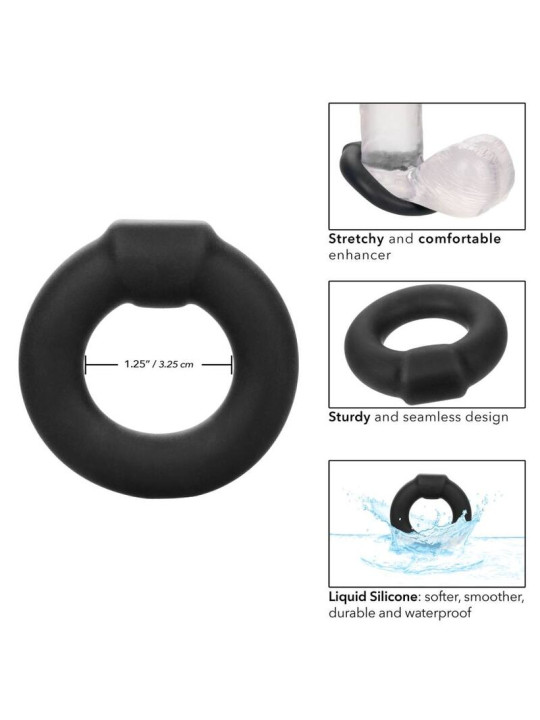 ANILLO DE SILICONA LÍQUIDA ALPHA OPTIMUM NEGRO DE LA MARCA CALEXOTICS
