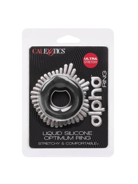ANILLO DE SILICONA LÍQUIDA ALPHA OPTIMUM NEGRO DE LA MARCA CALEXOTICS