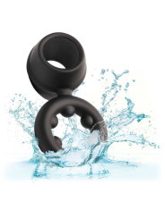 ANILLO DUAL MAGNUM DE SILICONA LÍQUIDA NEGRO DE LA MARCA CALEXOTICS