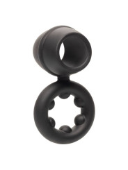 ANILLO DUAL MAGNUM DE SILICONA LÍQUIDA NEGRO DE LA MARCA CALEXOTICS