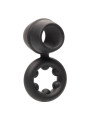 ANILLO DUAL MAGNUM DE SILICONA LÍQUIDA NEGRO DE LA MARCA CALEXOTICS