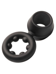 ANILLO DUAL MAGNUM DE SILICONA LÍQUIDA NEGRO DE LA MARCA CALEXOTICS