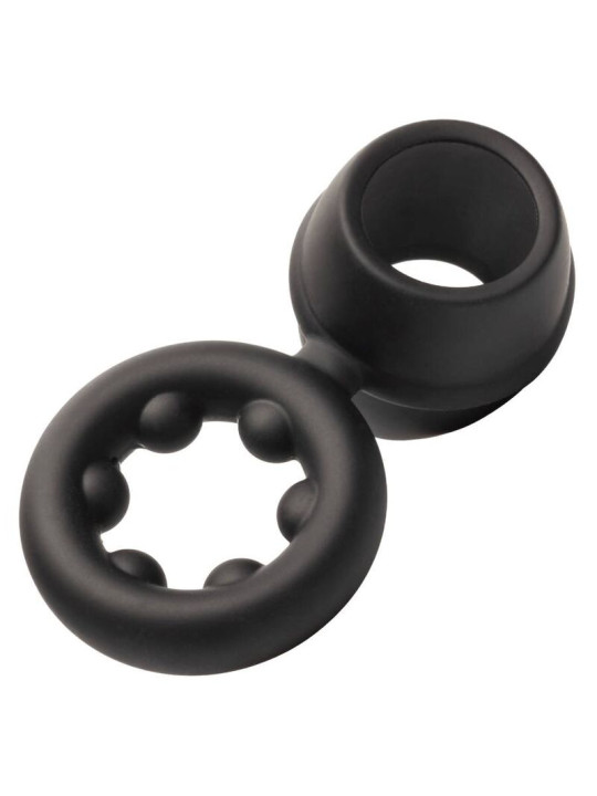 ANILLO DUAL MAGNUM DE SILICONA LÍQUIDA NEGRO DE LA MARCA CALEXOTICS