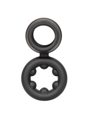 ANILLO DUAL MAGNUM DE SILICONA LÍQUIDA NEGRO DE LA MARCA CALEXOTICS