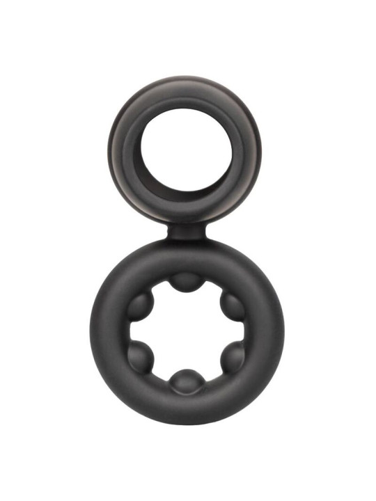 ANILLO DUAL MAGNUM DE SILICONA LÍQUIDA NEGRO DE LA MARCA CALEXOTICS