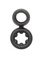 ANILLO DUAL MAGNUM DE SILICONA LÍQUIDA NEGRO DE LA MARCA CALEXOTICS