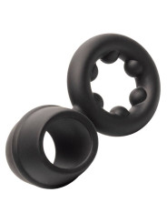 ANILLO DUAL MAGNUM DE SILICONA LÍQUIDA NEGRO DE LA MARCA CALEXOTICS