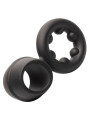 ANILLO DUAL MAGNUM DE SILICONA LÍQUIDA NEGRO DE LA MARCA CALEXOTICS