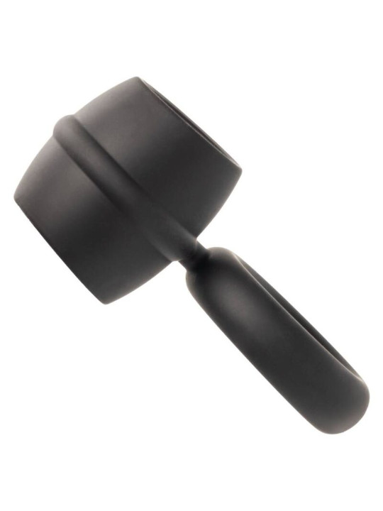 ANILLO DUAL MAGNUM DE SILICONA LÍQUIDA NEGRO DE LA MARCA CALEXOTICS