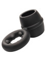 ANILLO DUAL MAGNUM DE SILICONA LÍQUIDA NEGRO DE LA MARCA CALEXOTICS