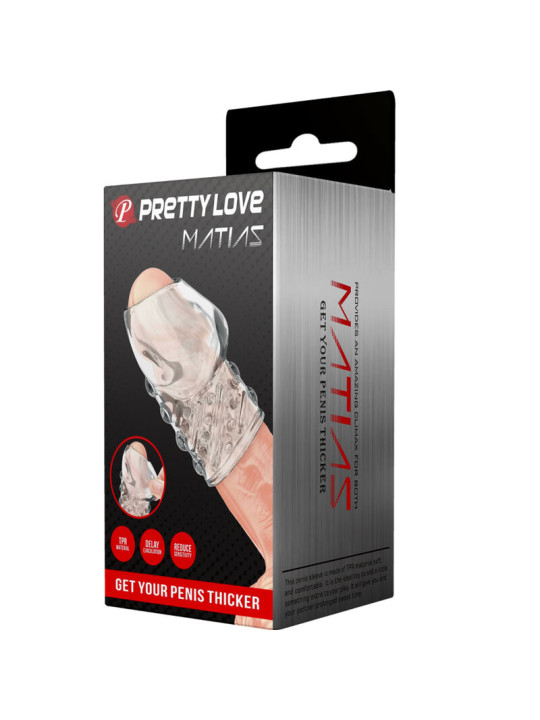 FUNDA ENGROSADORA PENE TPR TRANSPARENTE DE LA MARCA PRETTY LOVE MALE