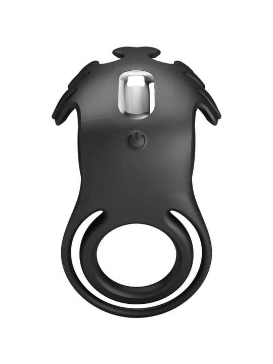 ANILLO VIBRADOR RECARGABLE 7 MODOS SILICONA NEGRO DE LA MARCA PRETTY LOVE MALE