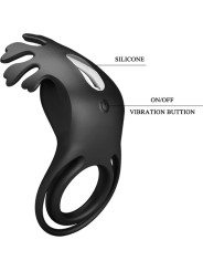 ANILLO VIBRADOR RECARGABLE 7 MODOS SILICONA NEGRO DE LA MARCA PRETTY LOVE MALE