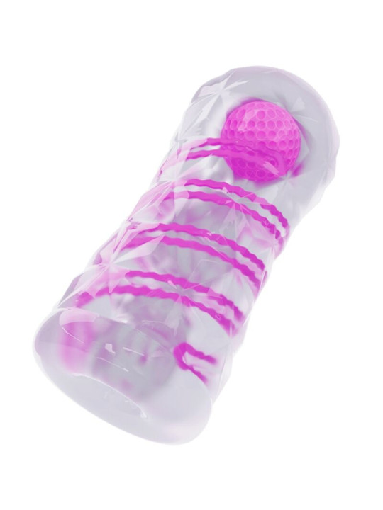 MASTURBADOR MASCULINO TRANSPARENTE CON ESPIRAL Y BOLAS ESTIMULANTES DE LA MARCA PRETTY LOVE MALE