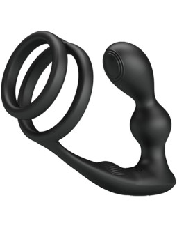 ANILLO VIBRADOR PENE + PLUG ANAL CON CONTROL REMOTO DE LA MARCA PRETTY LOVE MALE