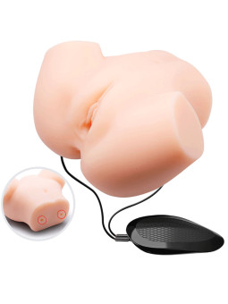 MASTURBADOR REALISTA VAGINA Y ANO CON VIBRACIÓN DE LA MARCA CRAZY BULL