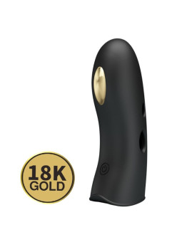 FUNDA DEDO ELECTROESTIMULADOR SILICONA NEGRO DE LA MARCA PRETTY LOVE MALE