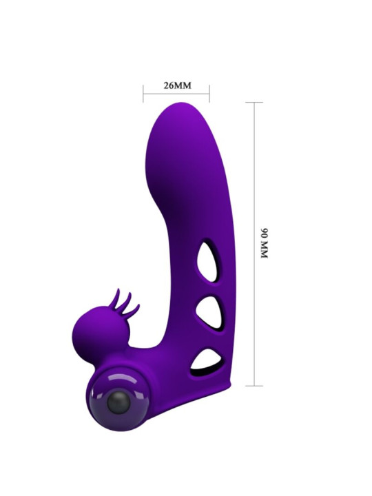 VIBRADOR DE DEDO ORLANDO 10 MODOS SILICONA MORADO DE LA MARCA PRETTY LOVE MALE