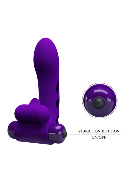 VIBRADOR DE DEDO ORLANDO 10 MODOS SILICONA MORADO DE LA MARCA PRETTY LOVE MALE