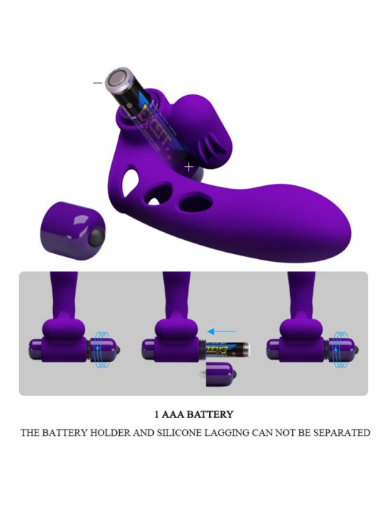 VIBRADOR DE DEDO ORLANDO 10 MODOS SILICONA MORADO DE LA MARCA PRETTY LOVE MALE