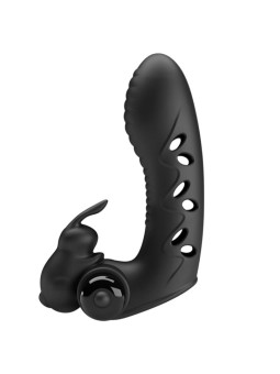 VIBRADOR DEDO CONEJO NEGRO 10 MODOS SILICONA DE LA MARCA PRETTY LOVE MALE