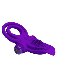 ANILLO VIBRADOR SILICONA 10 MODOS MORADO DE LA MARCA PRETTY LOVE MALE