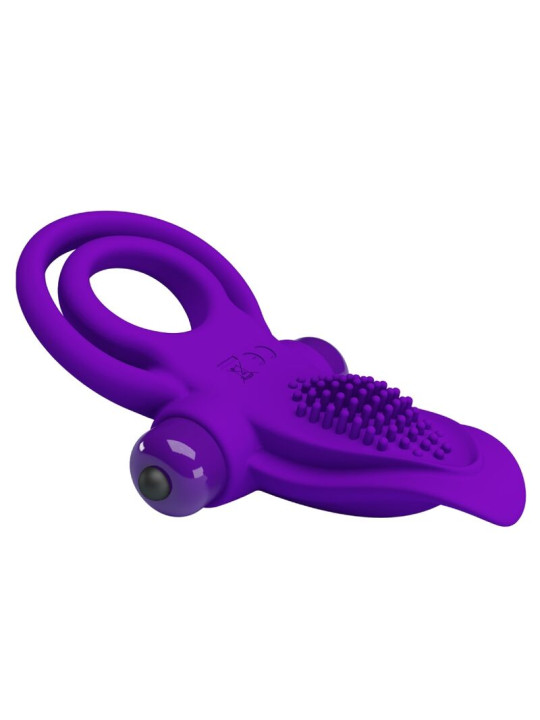 ANILLO VIBRADOR SILICONA 10 MODOS MORADO DE LA MARCA PRETTY LOVE MALE