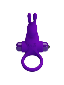 ANILLO VIBRADOR CONEJO 10 MODOS SILICONA MORADO DE LA MARCA PRETTY LOVE MALE