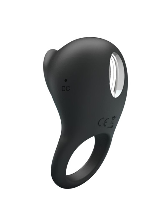 ANILLO VIBRADOR CON LENGUA NEGRO PARA PAREJAS DE LA MARCA PRETTY LOVE MALE