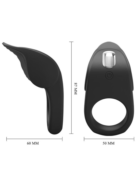 ANILLO VIBRADOR NEGRO PARA PENE CON 10 FUNCIONES DE LA MARCA PRETTY LOVE MALE