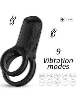 ANILLO VIBRADOR DOBLE ARMONY 9 MODOS SILICONA PREMIUM DE LA MARCA ARMONY FOR HIM