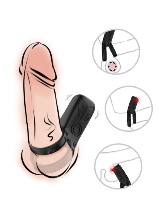 ANILLO VIBRADOR DOBLE ARMONY 9 MODOS SILICONA PREMIUM DE LA MARCA ARMONY FOR HIM