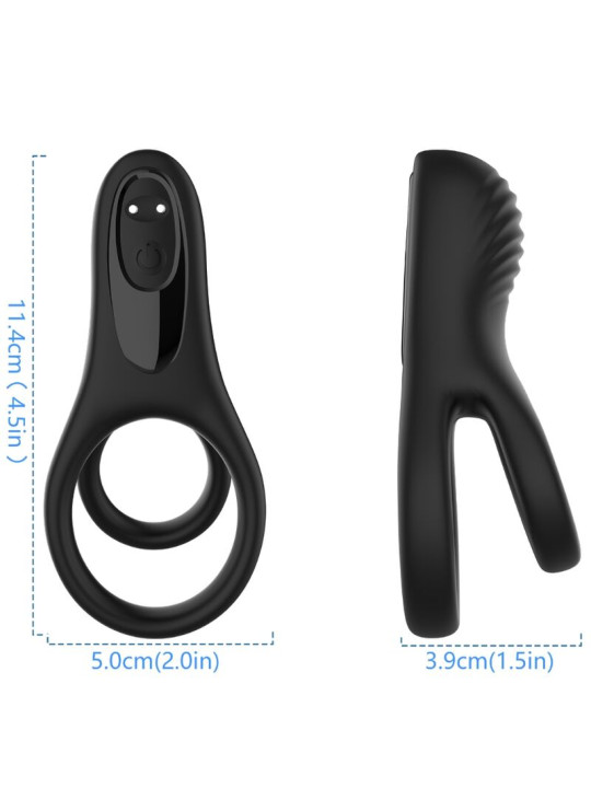 ANILLO VIBRADOR DOBLE ARMONY 9 MODOS SILICONA PREMIUM DE LA MARCA ARMONY FOR HIM
