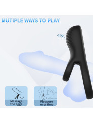 ANILLO VIBRADOR DOBLE ARMONY 9 MODOS SILICONA PREMIUM DE LA MARCA ARMONY FOR HIM