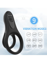 ANILLO VIBRADOR DOBLE ARMONY 9 MODOS SILICONA PREMIUM DE LA MARCA ARMONY FOR HIM
