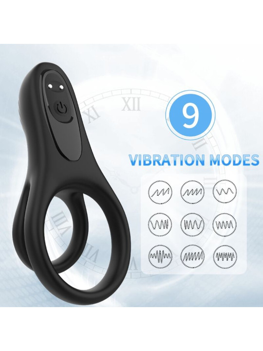 ANILLO VIBRADOR DOBLE ARMONY 9 MODOS SILICONA PREMIUM DE LA MARCA ARMONY FOR HIM