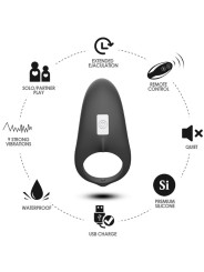ANILLO VIBRADOR SHARK CONTROL REMOTO 9 MODOS NEGRO DE LA MARCA ARMONY FOR HIM