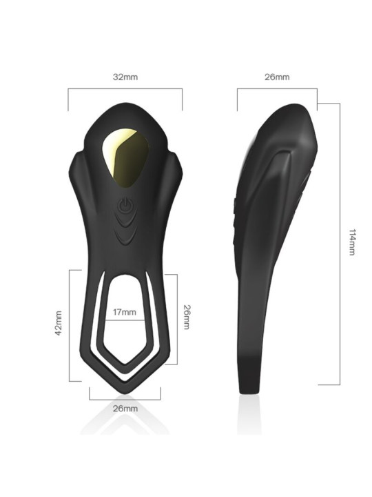 ANILLO VIBRADOR ROADSTER DOBLE CONTROL REMOTO NEGRO DE LA MARCA ARMONY FOR HIM
