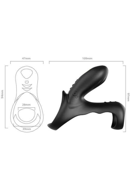 ANILLO VIBRADOR DOBLE ARMONY NEGRO 9 MODOS DE LA MARCA ARMONY FOR HIM