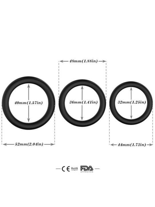 ANILLO TRIPLE SILICONA NEGRO ARMONY DE LA MARCA ARMONY FOR HIM