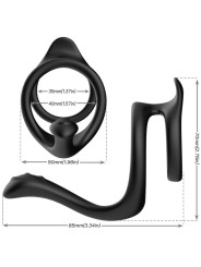 ANILLO DOBLE ANAL NEGRO ARMONY SILICONA MÉDICA DE LA MARCA ARMONY FOR HIM
