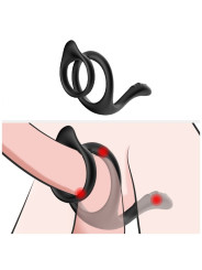 ANILLO DOBLE ANAL NEGRO ARMONY SILICONA MÉDICA DE LA MARCA ARMONY FOR HIM
