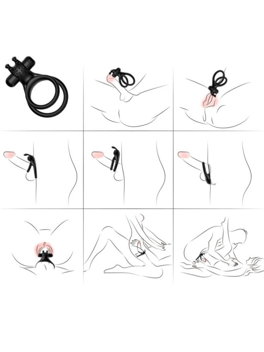 ANILLO VIBRADOR PAREJA RABBIT NEGRO ARMONY DE LA MARCA ARMONY FOR HIM