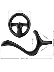 ANILLO DOBLE ANAL NEGRO ARMONY - SILICONA MÉDICA DE LA MARCA ARMONY FOR HIM
