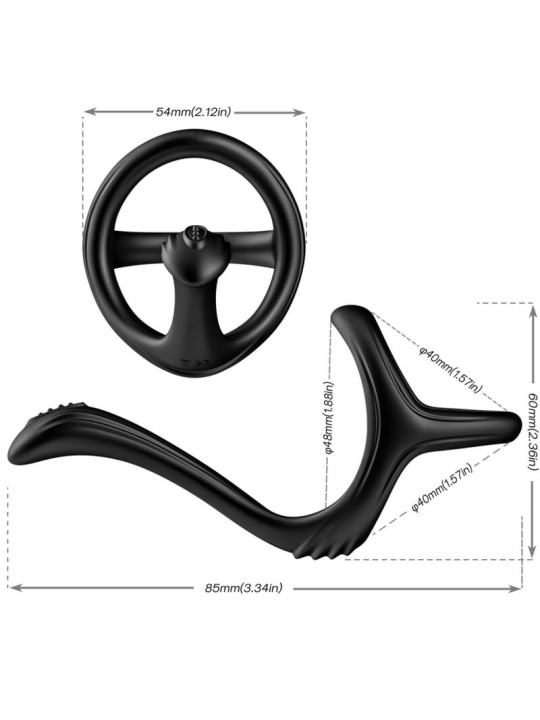 ANILLO DOBLE ANAL NEGRO ARMONY - SILICONA MÉDICA DE LA MARCA ARMONY FOR HIM