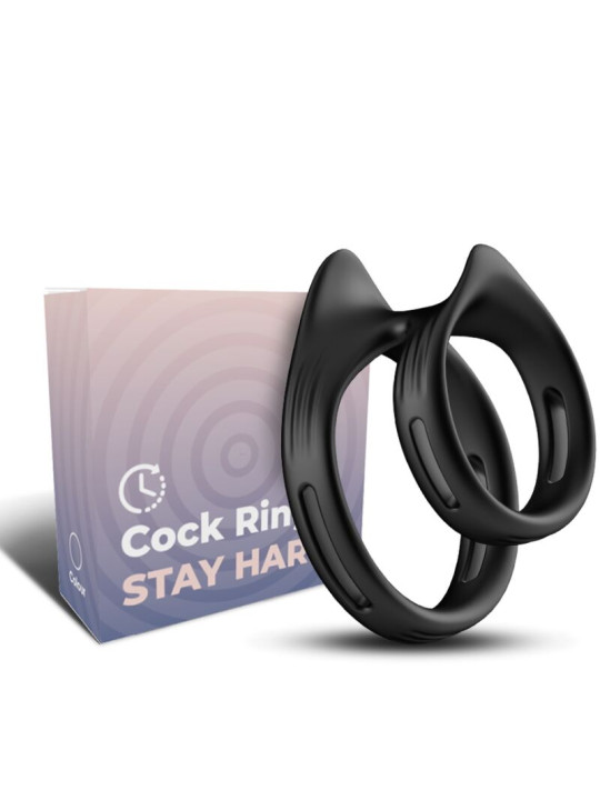 ANILLO DUAL VIBRADOR ELÁSTICO NEGRO ARMONY DE LA MARCA ARMONY FOR HIM