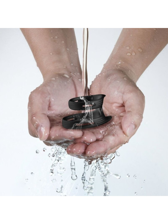 ANILLO DUAL VIBRADOR ELÁSTICO NEGRO ARMONY DE LA MARCA ARMONY FOR HIM